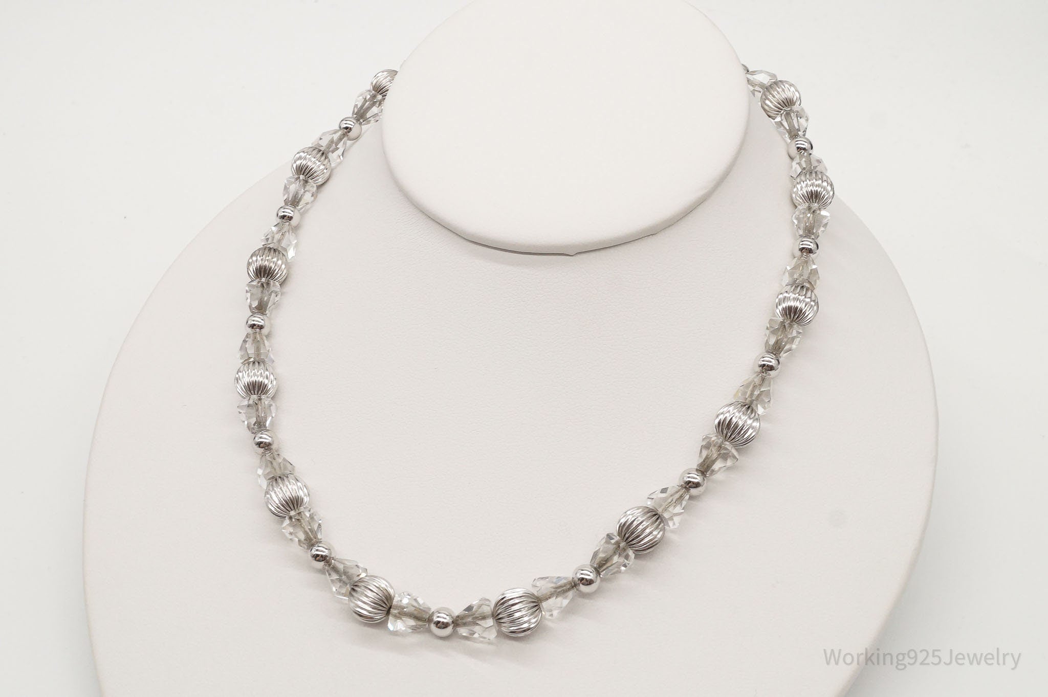 Antique Designer Binder Bros Inc Crystal Art Deco Sterling Silver Necklace 16" | Jewelry > Necklaces > Pendants | Wiccan Center