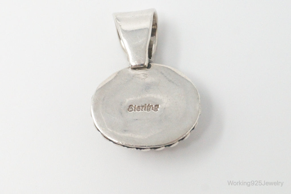 Vintage Native American Peach Chalcedony Sterling Silver Necklace Pendant | Jewelry > Necklaces > Pendants | Wiccan Center