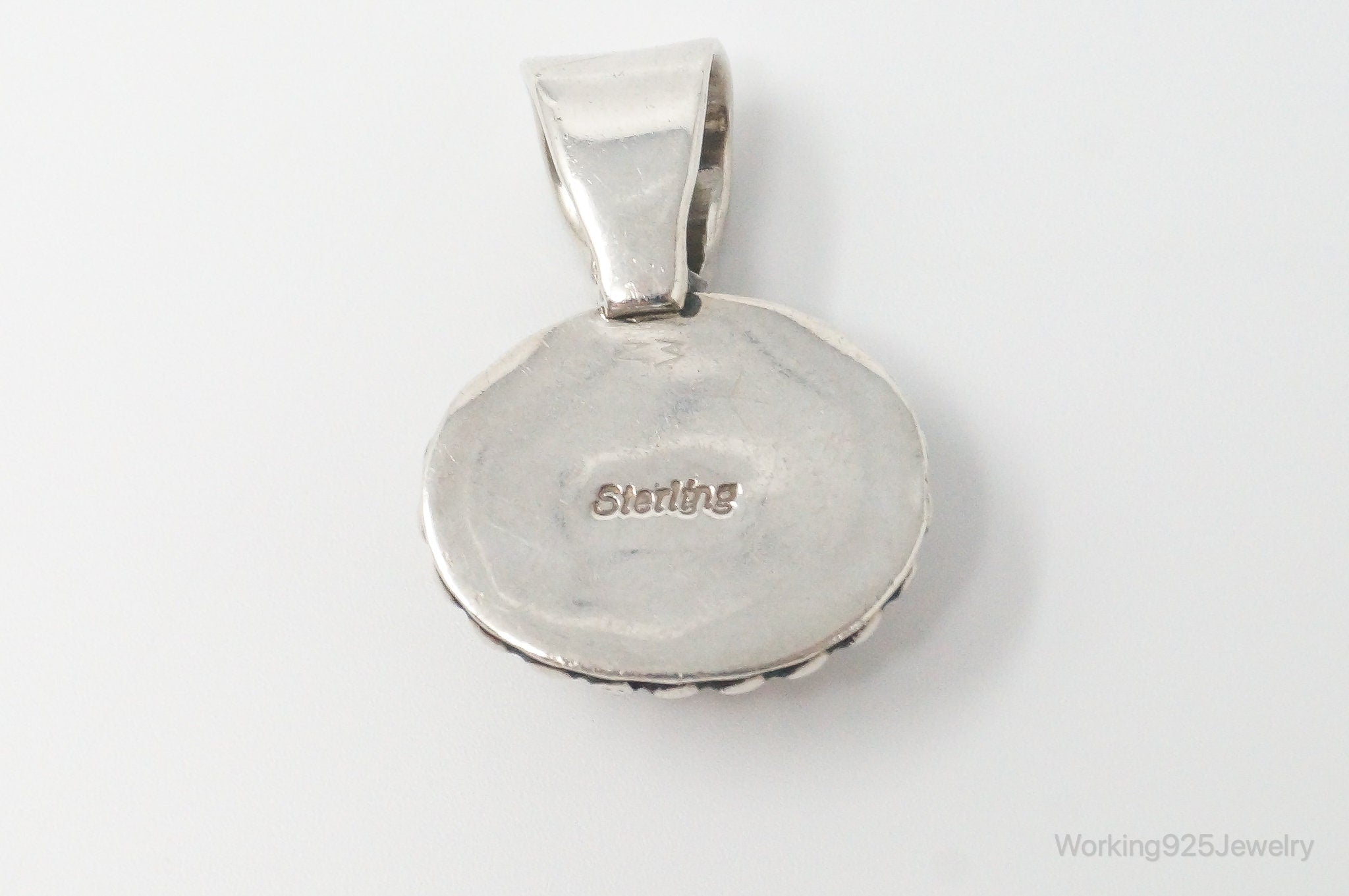 Vintage Native American Peach Chalcedony Sterling Silver Necklace Pendant | Jewelry > Necklaces > Pendants | Wiccan Center