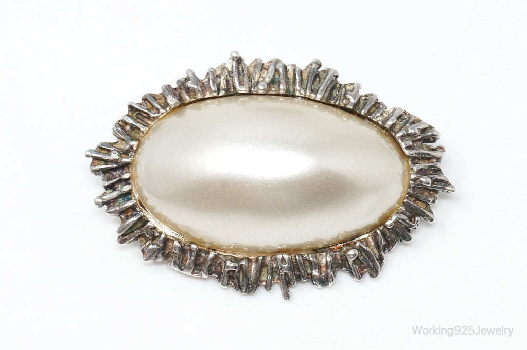 Rare Vintage Astrid Holthe Pearl Sterling Silver Brooch Pin | Jewelry > Brooches, Pins & Clips | Wiccan Center