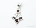 Vintage Garnet Bali Style Sterling Silver Dangle Pendant | Jewelry > Necklaces > Pendants | Wiccan Center