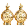 Metal Ramadan Lanterns 10" Gold Electric Candle Holders | Battery operated lamps | Wiccan Center