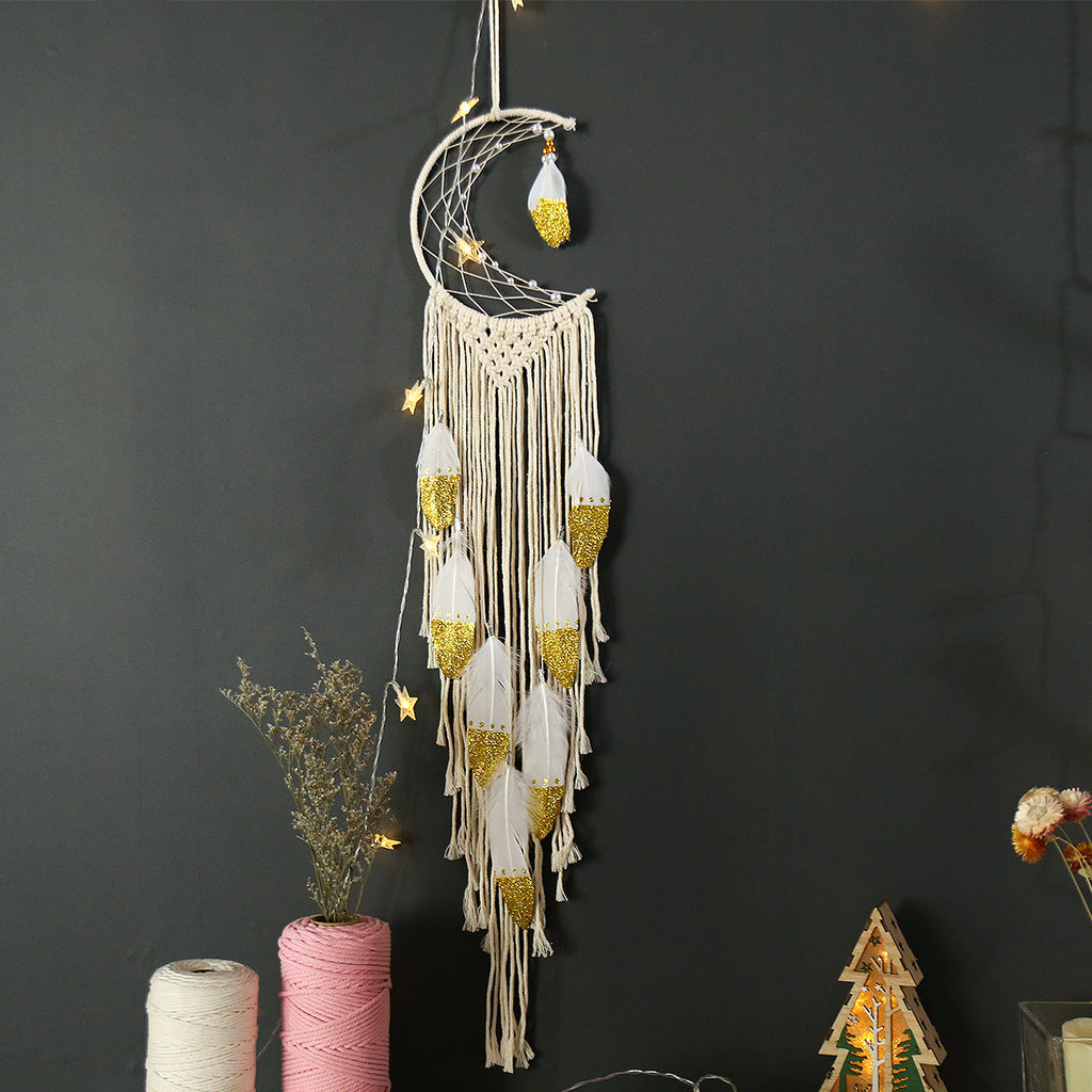 Crescent Dream Catcher Home Decor Gold | 0 | Wiccan Center