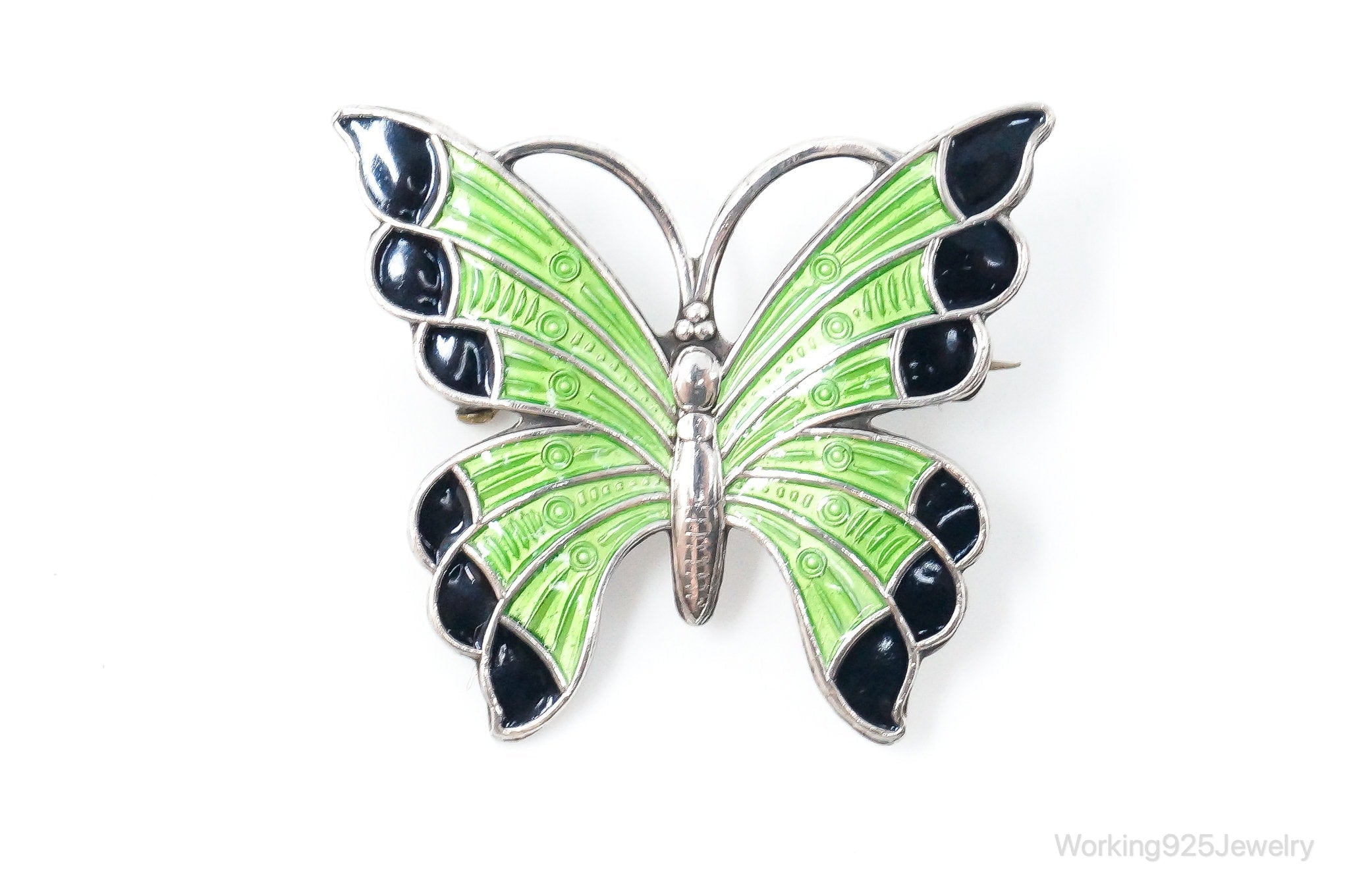 Vintage Danish Meka Butterfly Enamel Sterling Silver Pin Brooch | Jewelry > Brooches, Pins & Clips | Wiccan Center