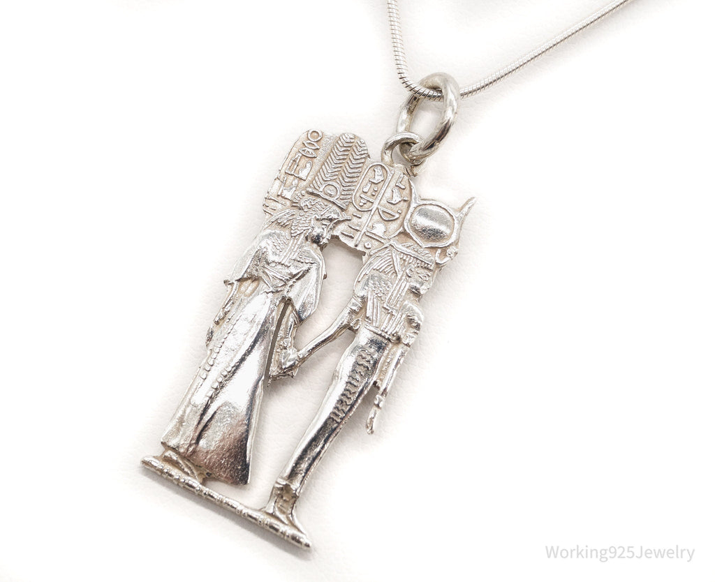 Vintage Large Egyptian Revival Sterling Silver Necklace | Jewelry > Necklaces > Pendants | Wiccan Center