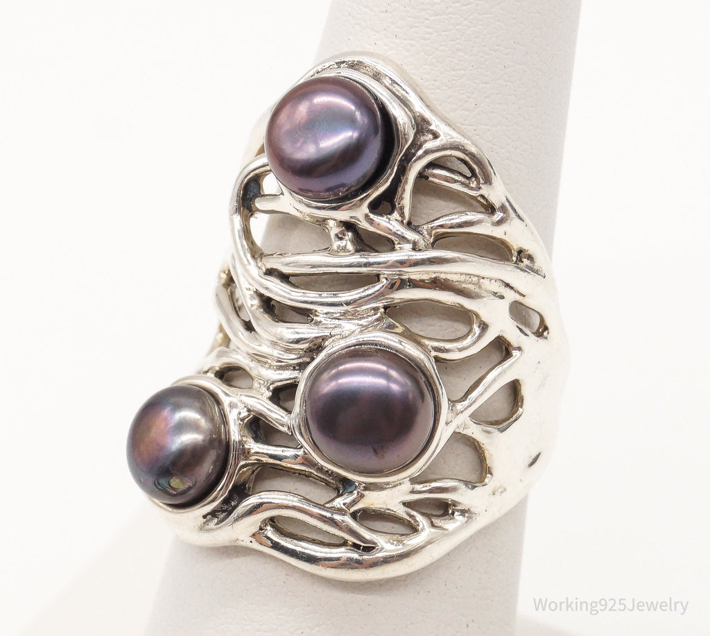 Vintage Designer Heng Ngai Pearl Sterling Silver Ring - Size 6 | Jewelry > Rings | Wiccan Center