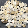 Small Gold Rutilated Quartz Crystal Tumbled Stones (By The Ounce or Pound) Wholesale | Home & Living > Home Decor > Home Accents > Rocks & Geodes | Wiccan Center