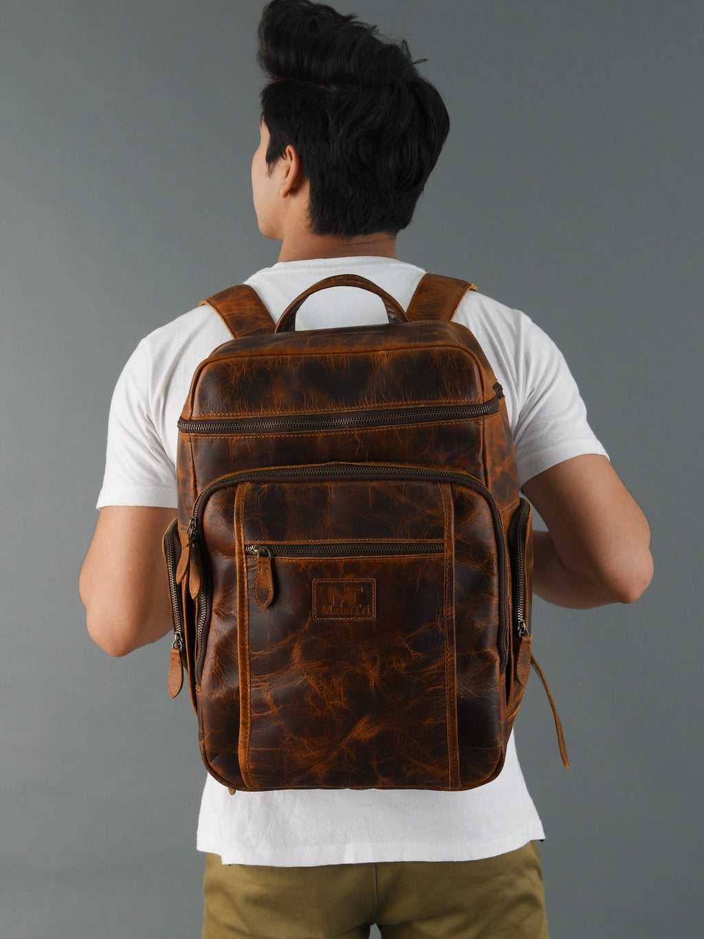 Alpha Caramel Buffalo Leather Travel Backpack | Backpacks | Wiccan Center