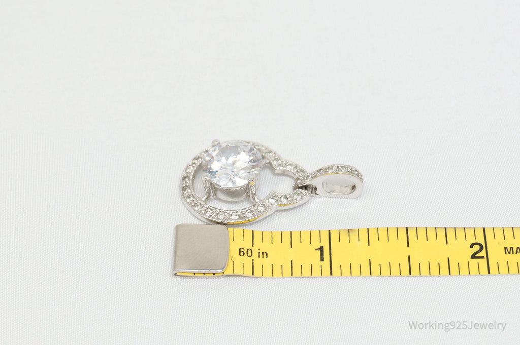 Vintage Art Deco CZ Sterling Silver Necklace Pendant | Jewelry > Necklaces > Pendants | Wiccan Center