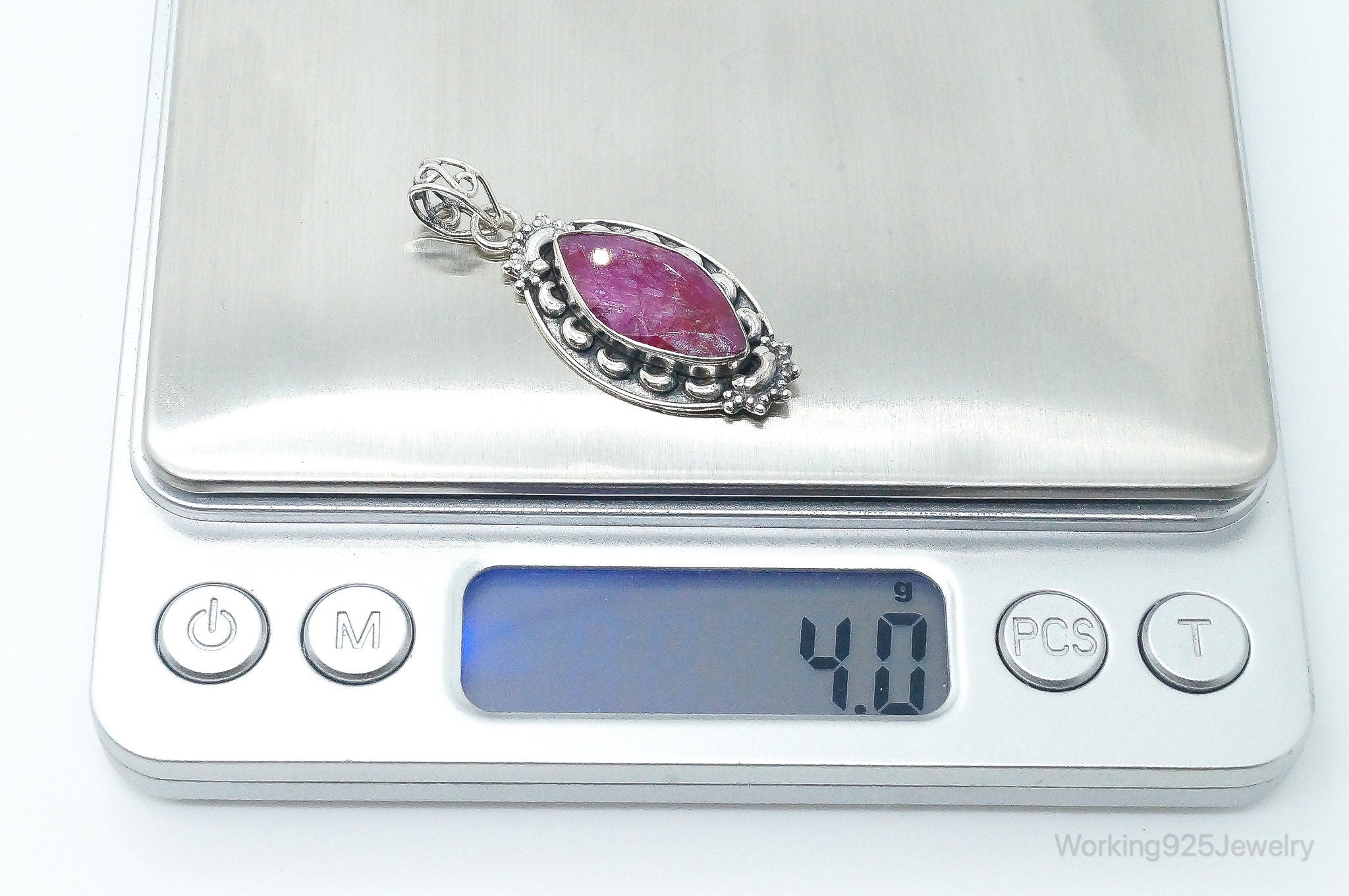 Vintage Large Natural Ruby Sterling Silver Pendant | Jewelry > Necklaces > Pendants | Wiccan Center