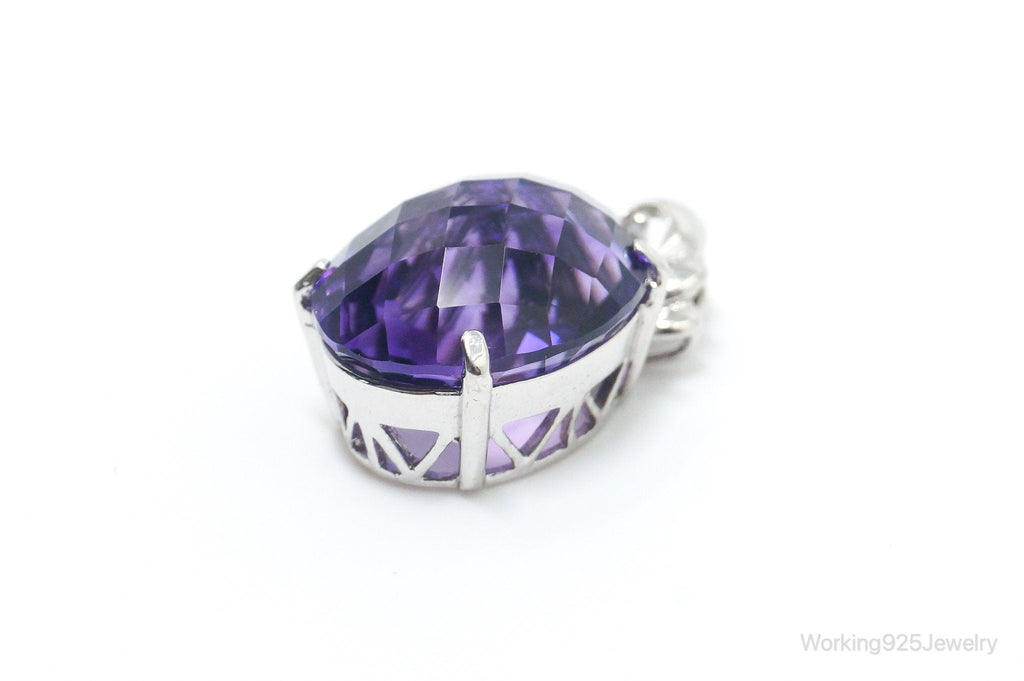 Vintage Amethyst Cubic Zirconia Sterling Silver Necklace Pendant | Jewelry > Necklaces > Pendants | Wiccan Center