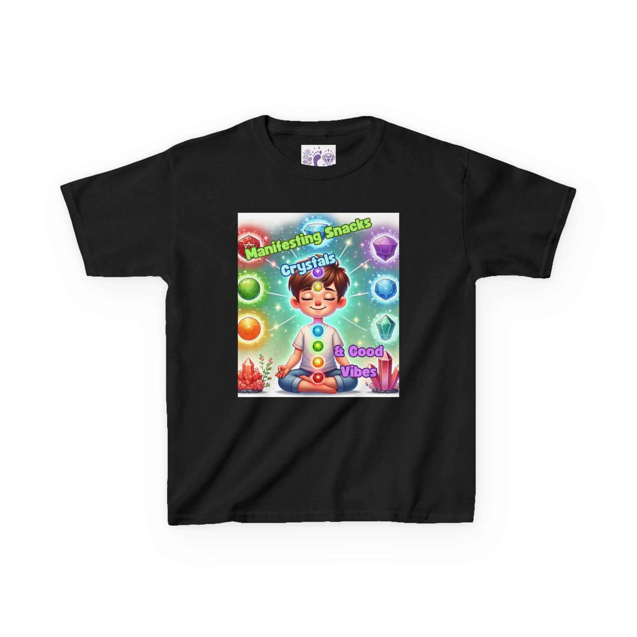 Kids TShirt 'Manifesting Snacks, Crystals, and Good Energy' | Kids clothes | Wiccan Center