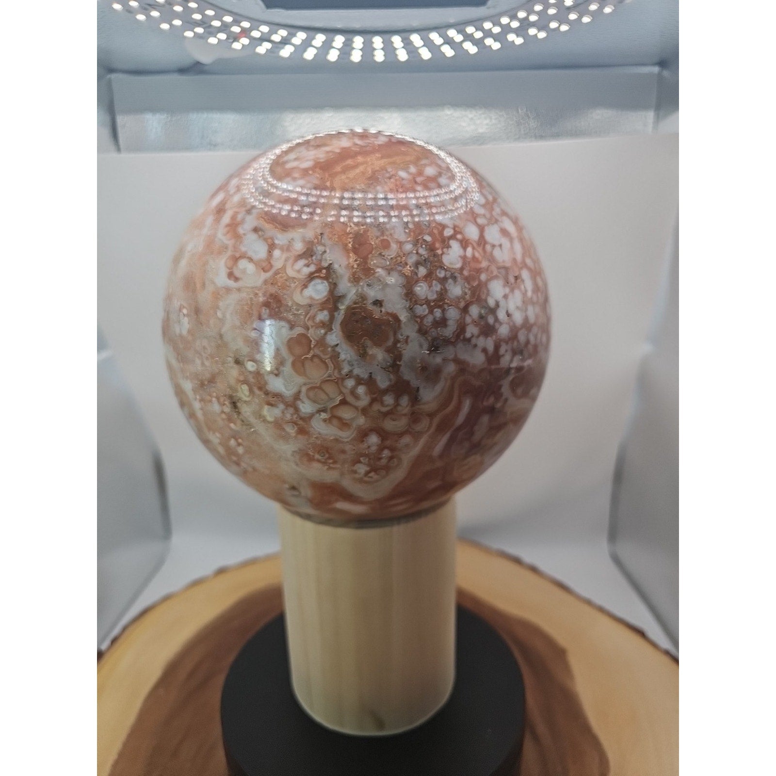 Natural Chocolate Agate Sphere - Grounding Madagascar Gem | 10.42LB | Crystal Spheres & Eggs | Wiccan Center