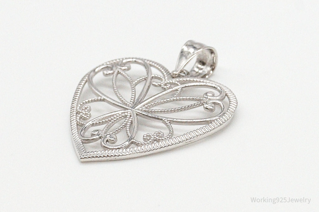 Large Vintage Art Deco Filigree Sterling Silver Pendant | Jewelry > Necklaces > Pendants | Wiccan Center
