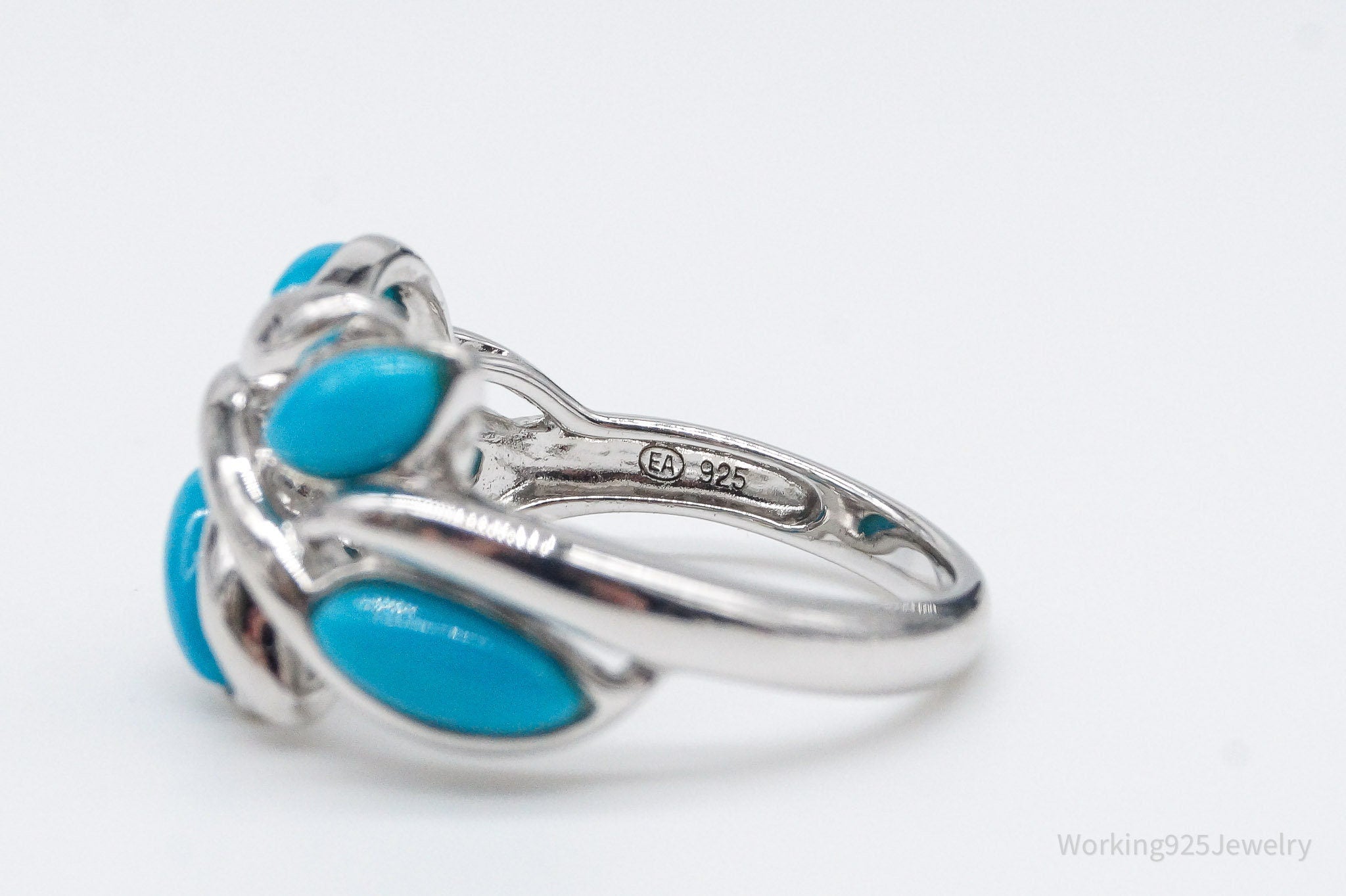 Vintage Designer EA Turquoise Sterling Silver Ring - Size 5 | Jewelry > Rings | Wiccan Center