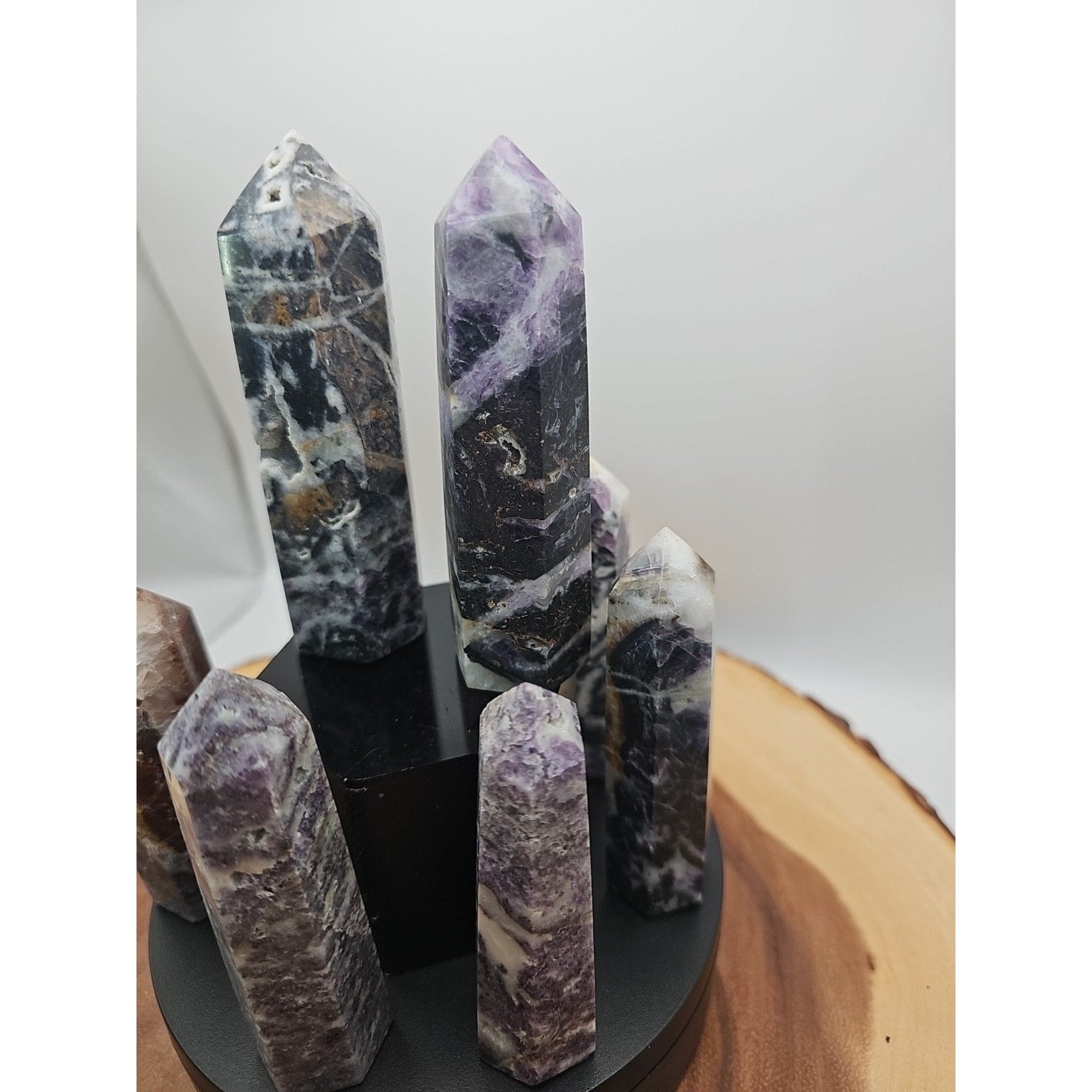 2Pcs Natural Rainbow Fluorite Quartz Crystal Point Tower Polished 4in Tall Avg | Crystal Points & Towers | Wiccan Center