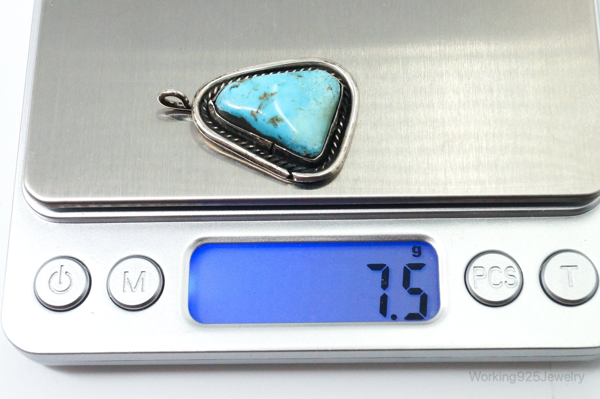 Vintage Native American Unsigned Turquoise Sterling Silver Pendant | Jewelry > Necklaces > Pendants | Wiccan Center