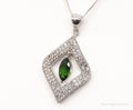 Vintage Lab Emerald Cubic Zirconia Sterling Silver Necklace | Jewelry > Necklaces > Pendants | Wiccan Center