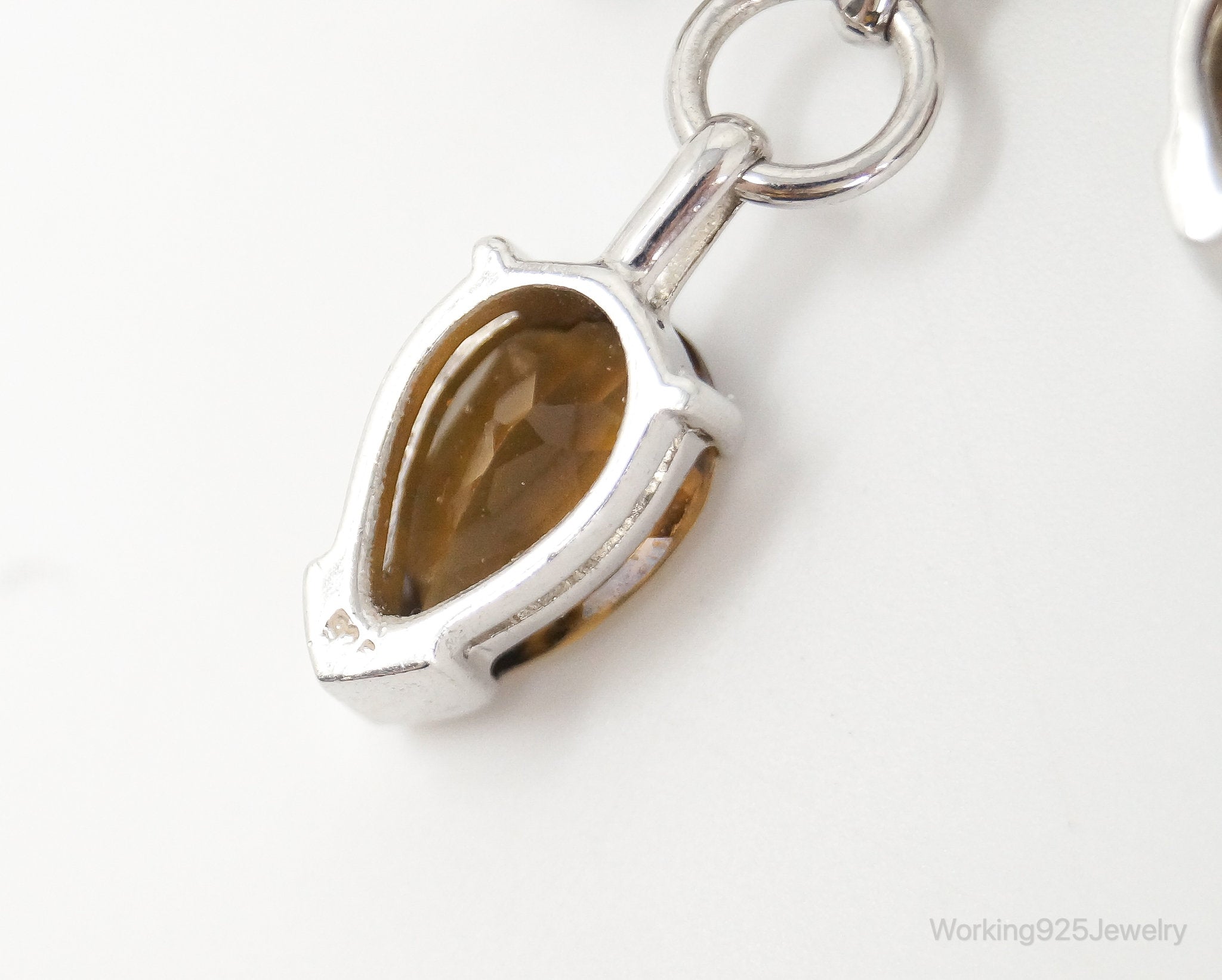 Vintage Smoky Topaz Modernist Sterling Silver Necklace | Jewelry > Necklaces > Pendants | Wiccan Center