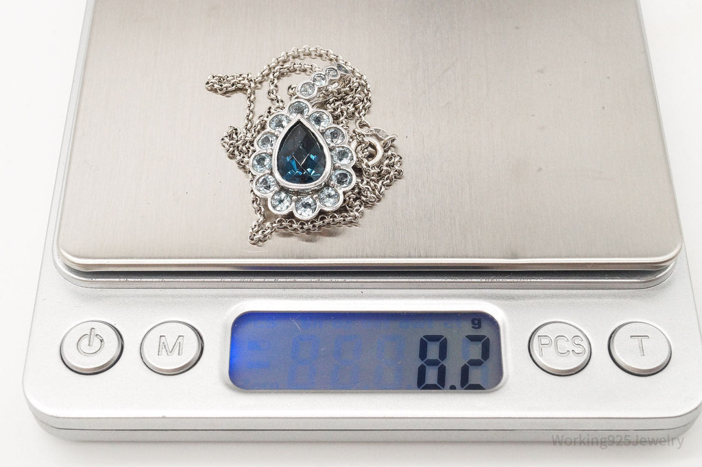 Vintage Blue Topaz Sterling Silver Necklace | Jewelry > Necklaces > Pendants | Wiccan Center