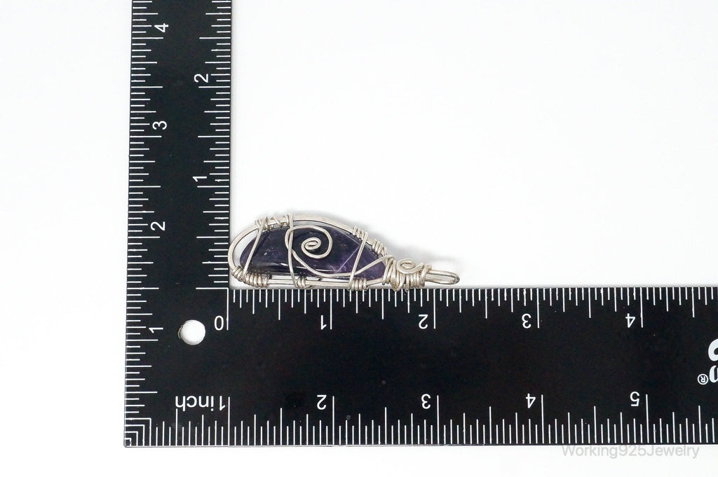 Vintage Large Amethyst Sterling Silver Necklace Pendant | Jewelry > Necklaces > Pendants | Wiccan Center
