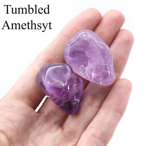 96 Piece Flat - Tumbled Amethyst | Amethyst | Wiccan Center
