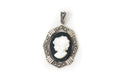 Vtg Carved Cameo Mother Of Pearl Woman Sterling Silver Necklace Pendant | Jewelry > Necklaces > Pendants | Wiccan Center