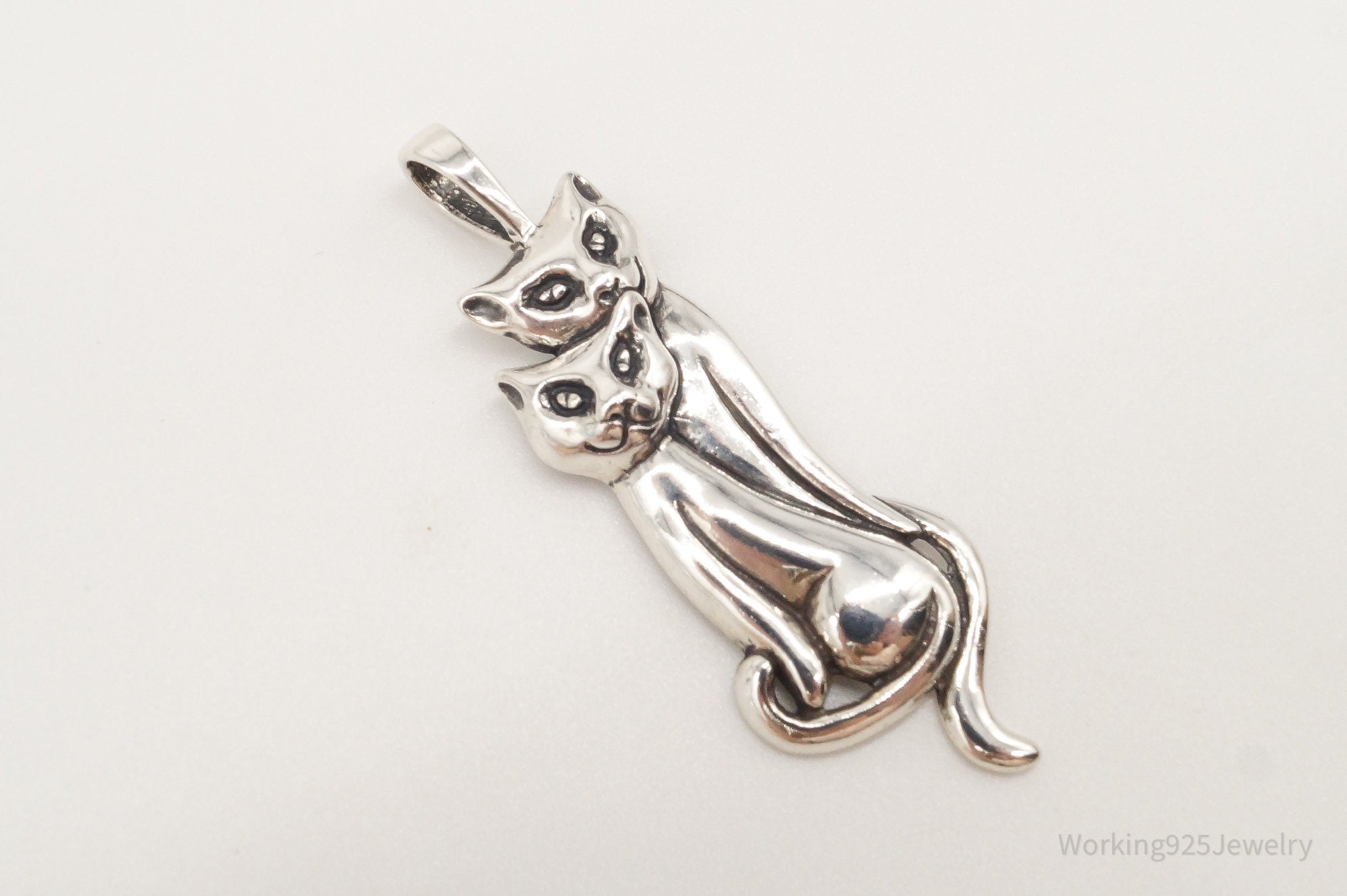 Vintage Designer KABANA Kittens Cats Sterling Silver Pendant | Jewelry > Necklaces > Pendants | Wiccan Center