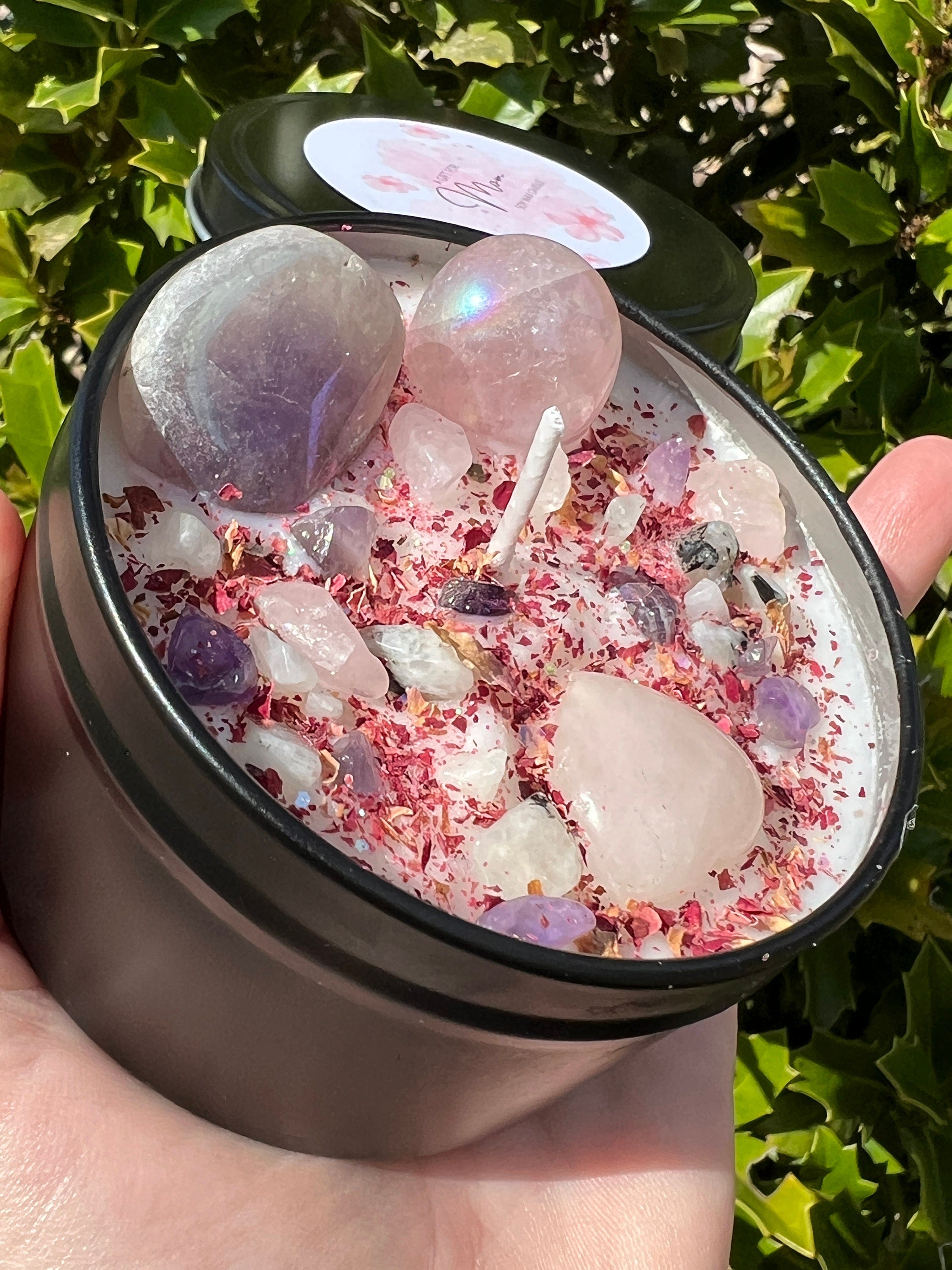 Happy Mother's Day Crystal Candle | Celebrate Wife Sister New Mom Birthday Motherhood Gift For Her | Witchy Woman Altar Spell Magic Scented | | Wiccan Center
