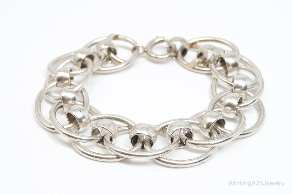 Vintage Designer Napier Modernist Circles Linked Sterling Silver Bracelet | Jewelry > Bracelets | Wiccan Center