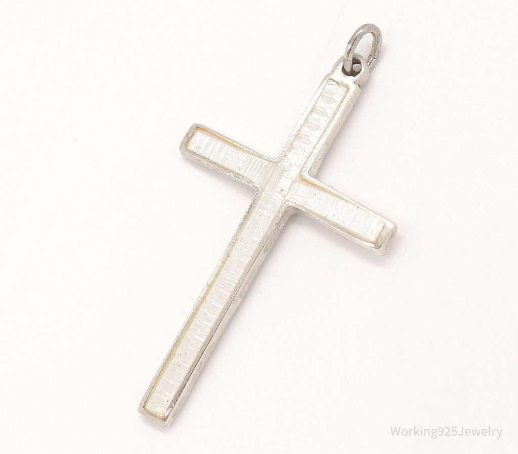 Vintage Large White Enamel Siam Sterling Silver Pendant | Jewelry > Necklaces > Pendants | Wiccan Center