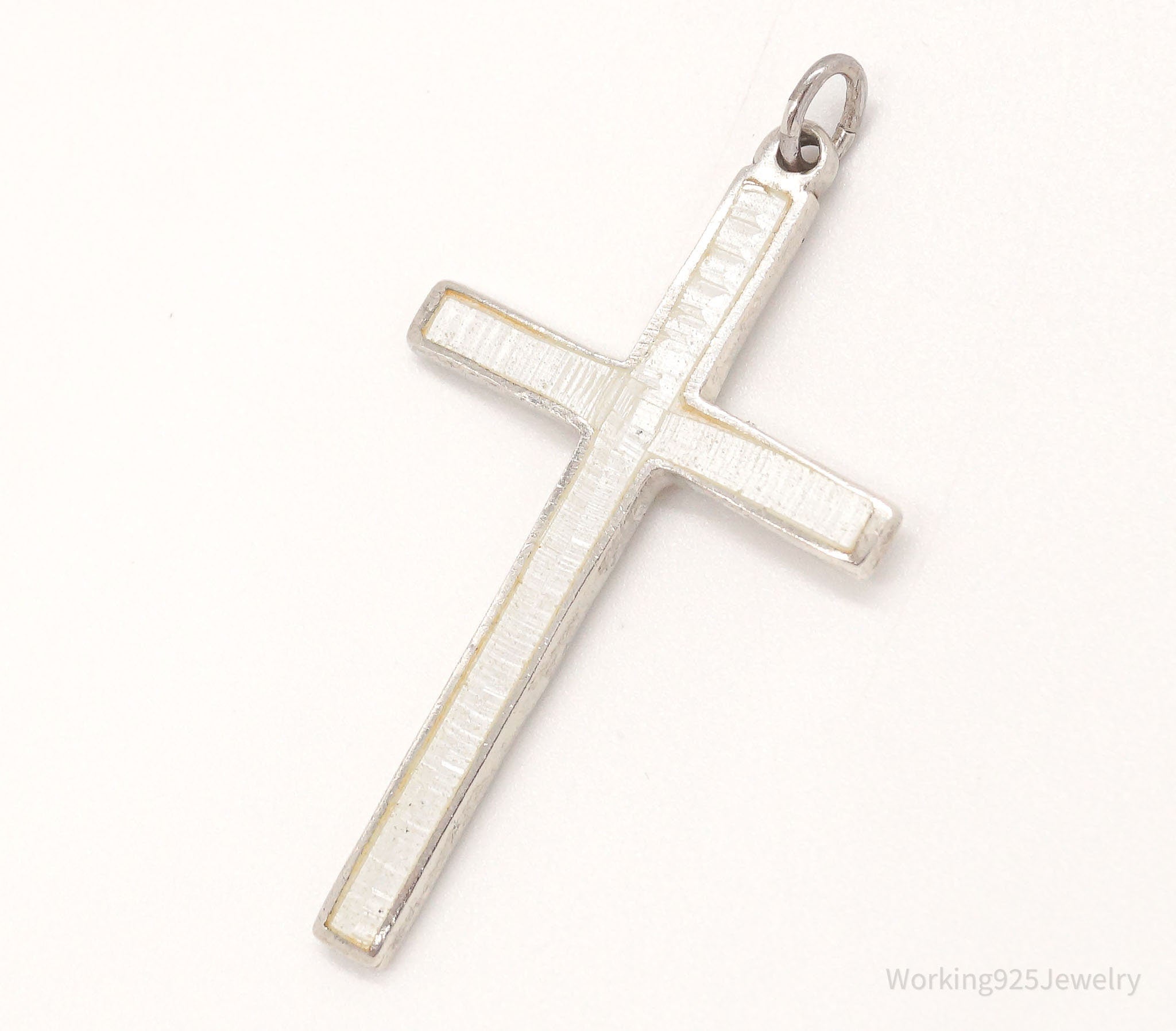 Vintage Large White Enamel Siam Sterling Silver Pendant | Jewelry > Necklaces > Pendants | Wiccan Center