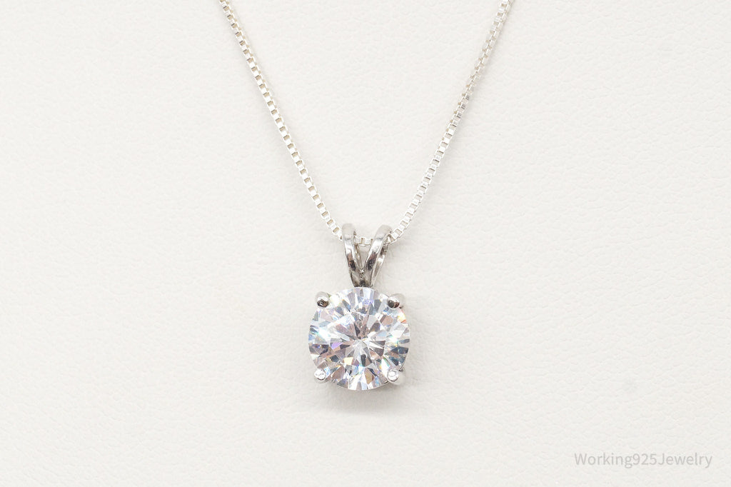 Vintage FAS Large Cubic Zirconia Sterling Silver Necklace | Jewelry > Necklaces > Pendants | Wiccan Center