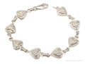 Vintage Italian Puffy Hearts Sterling Silver Link Bracelet | Jewelry > Bracelets | Wiccan Center