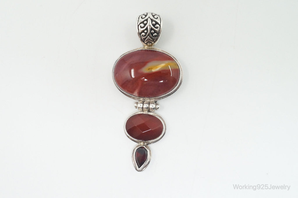 Vintage Designer AF Mookaite Jasper Carnelian Garnet Sterling Silver Pendant | Jewelry > Necklaces > Pendants | Wiccan Center
