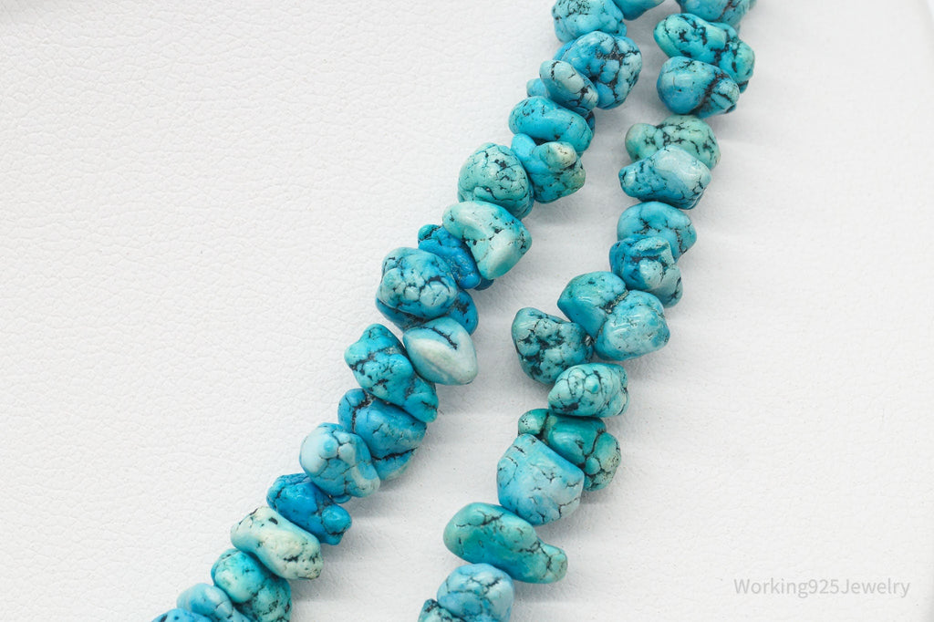 Long Vintage Southwestern Turquoise Nugget Beads String Necklace 36" | Jewelry > Necklaces > Pendants | Wiccan Center