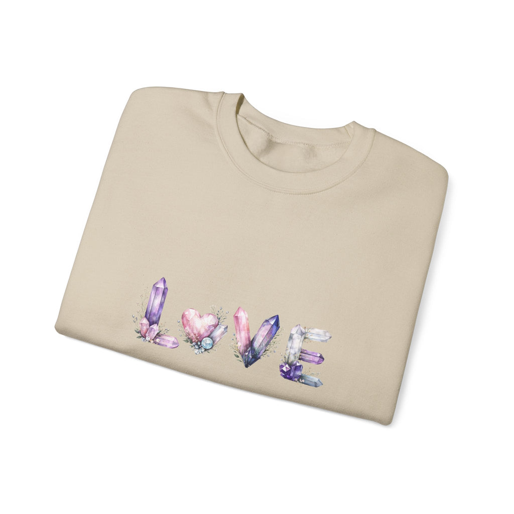 LOVE Crystal Letter Design | Sweatshirt | Wiccan Center