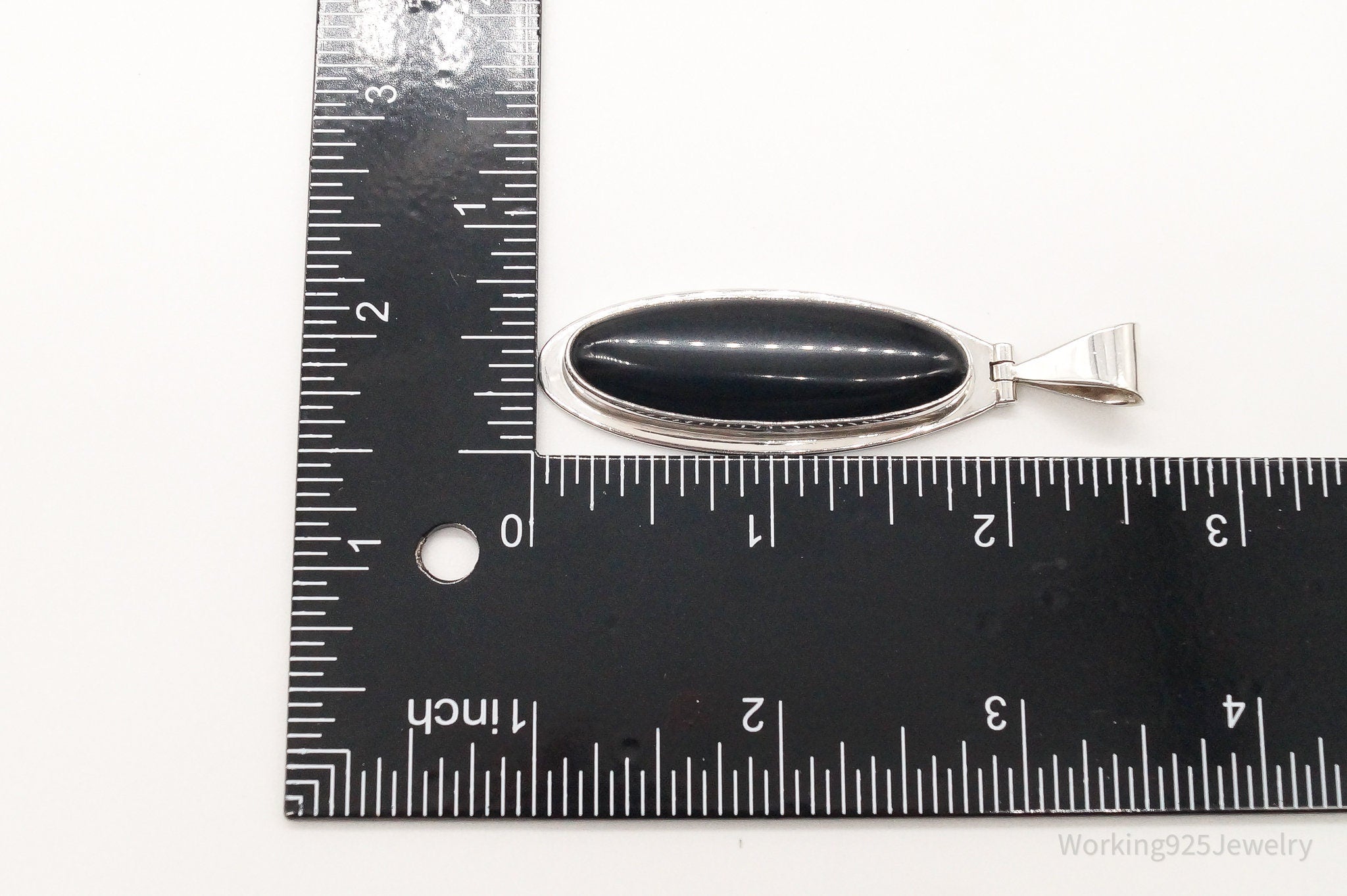 Large Vintage Mexico CII Black Onyx Sterling Silver Pendant | Jewelry > Necklaces > Pendants | Wiccan Center
