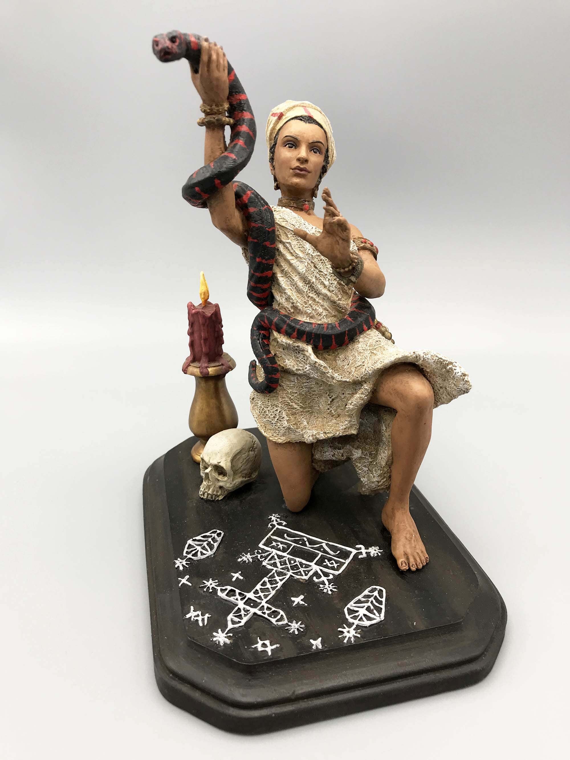 Marie Laveau, Voodoo Queen of New Orleans Statue, Full Color Resin | Legendary Witch Figurine | Pagan Altar Statue for Occult Decor
