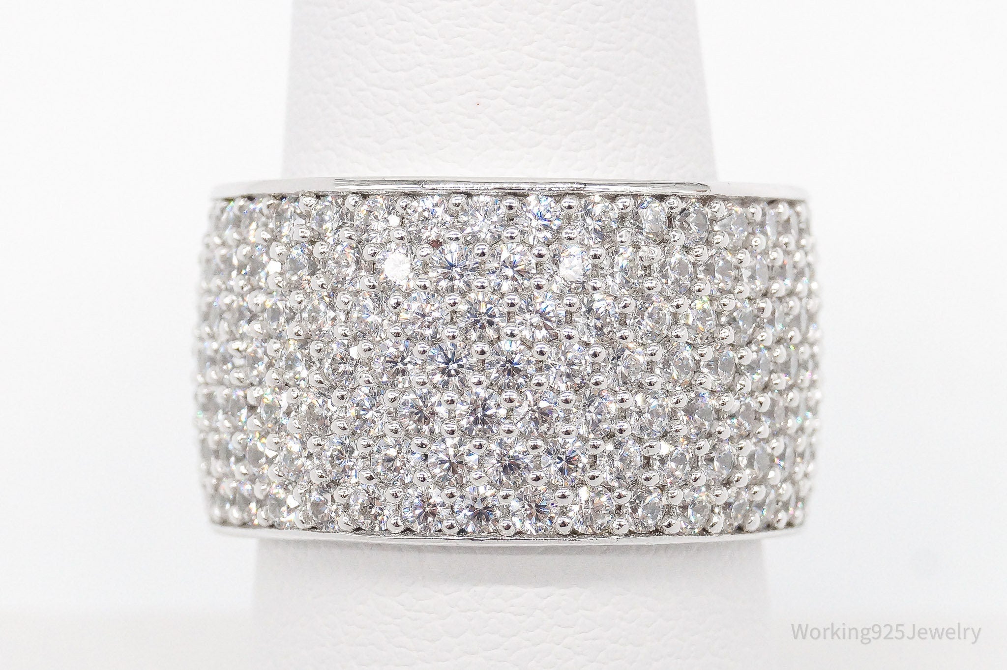 Vintage SW Cubic Zirconia Sterling Silver Band Ring - Size 7.5 | Jewelry > Rings | Wiccan Center