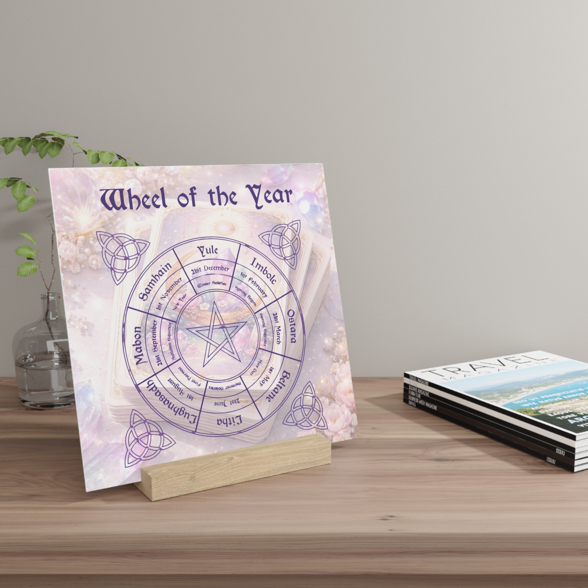 Wheel of the Year Tarot Board with Stand — Pagan/Wiccan Seasonal Calendar Display | Home Decor | Wiccan Center