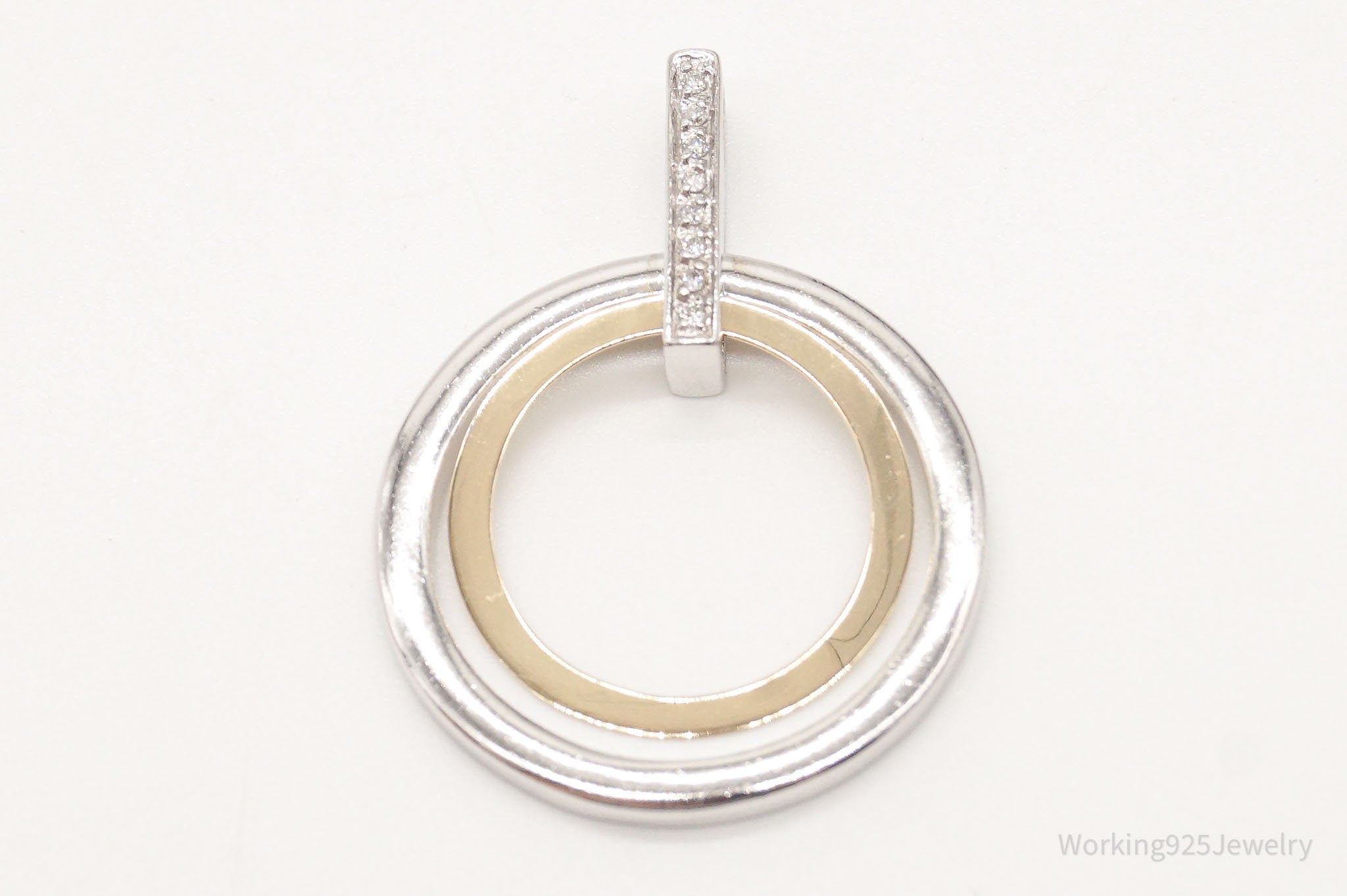 Vintage Designer Alwand Vahan 14K Gold Cubic Zirconia Sterling Silver Pendant | Jewelry > Necklaces > Pendants | Wiccan Center