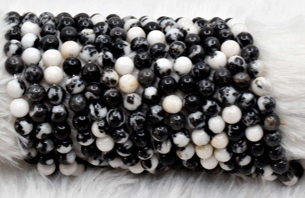 Black & White Zebra Jasper AAA Grade 4mm, 6mm, 8mm, 10mm, 12mm Round Beads | Beads | Wiccan Center