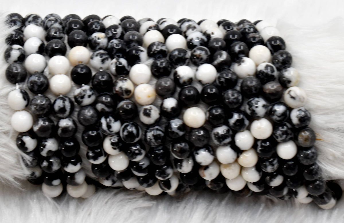 Black & White Zebra Jasper AAA Grade 4mm, 6mm, 8mm, 10mm, 12mm Round Beads | Beads | Wiccan Center