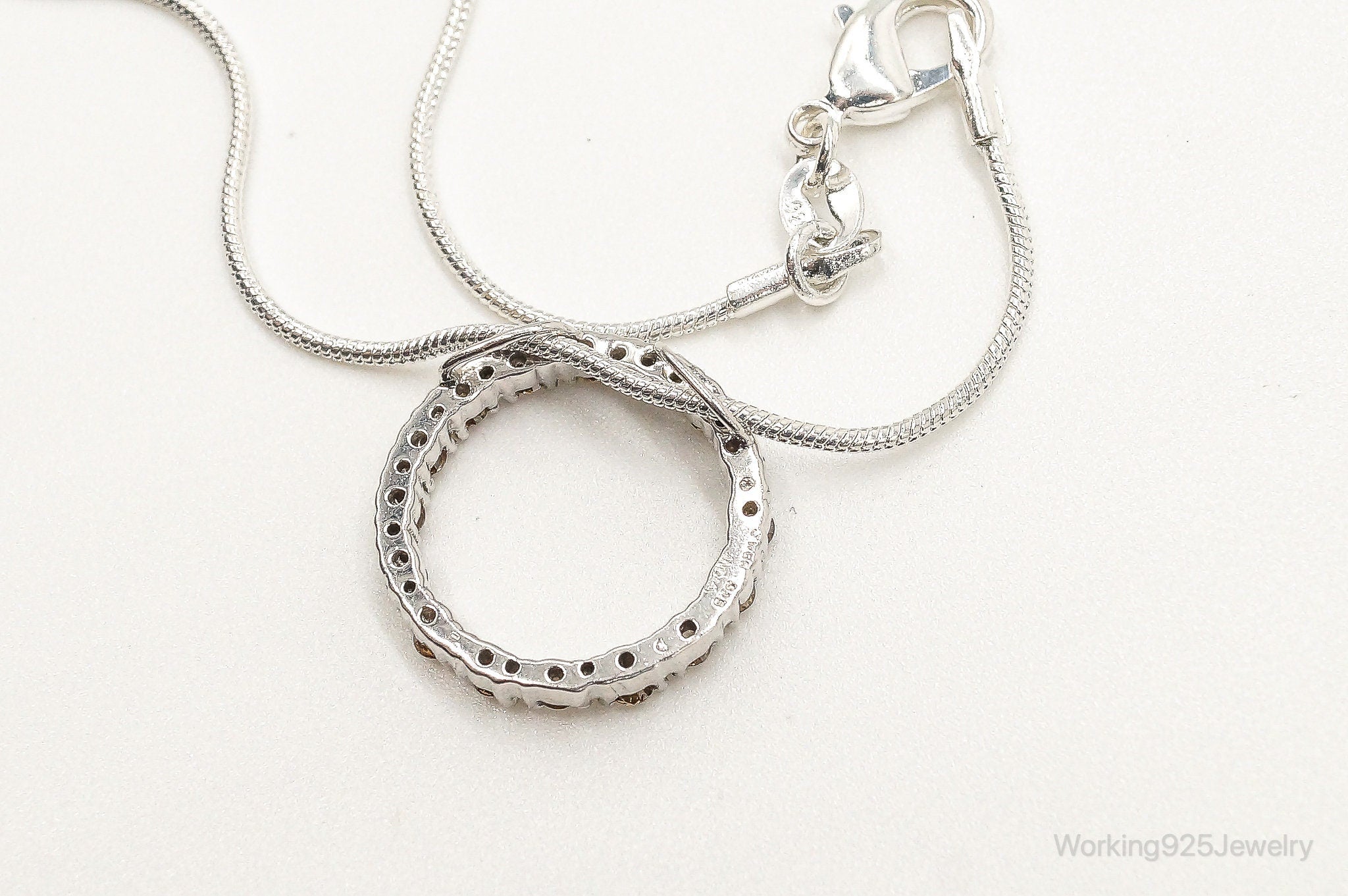 Designer JWBR White & Champagne Diamond Sterling Silver Necklace | Jewelry > Necklaces > Pendants | Wiccan Center