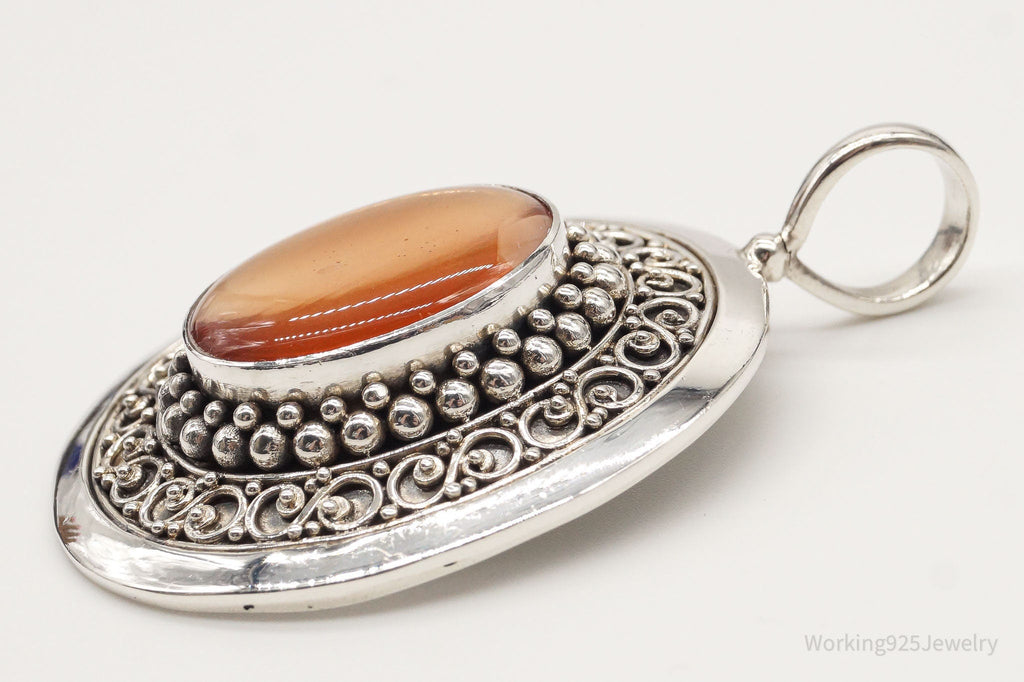 VTG Large Designer BA Suarti Peach Mother Of Pearl Sterling Silver Pendant | Jewelry > Necklaces > Pendants | Wiccan Center