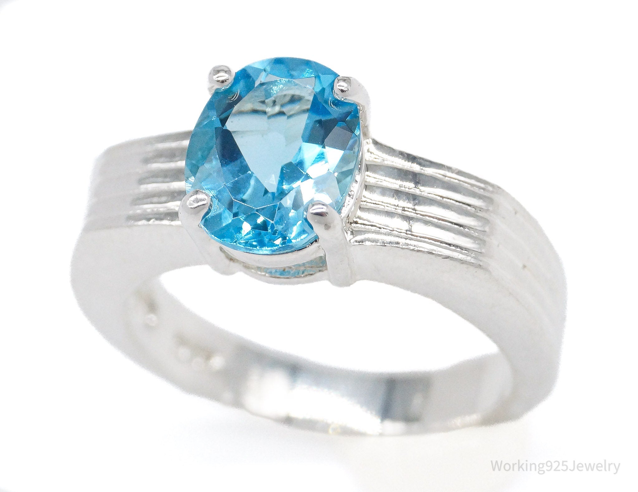 Vintage Blue Topaz Sterling Silver Ring - Size 6.75 | Jewelry > Rings | Wiccan Center