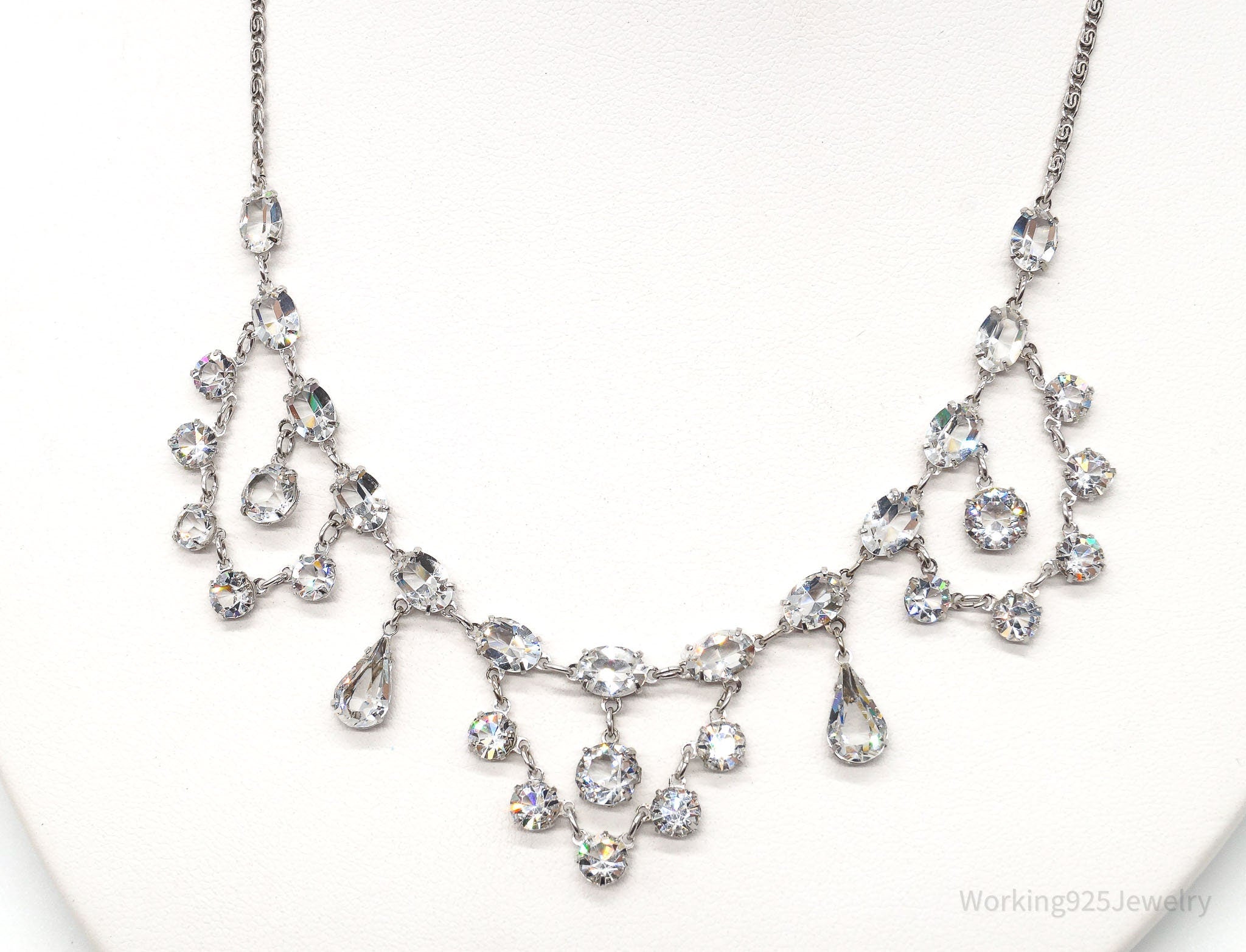 Antique Crystal Sterling Silver Necklace 16" | Jewelry > Necklaces > Pendants | Wiccan Center
