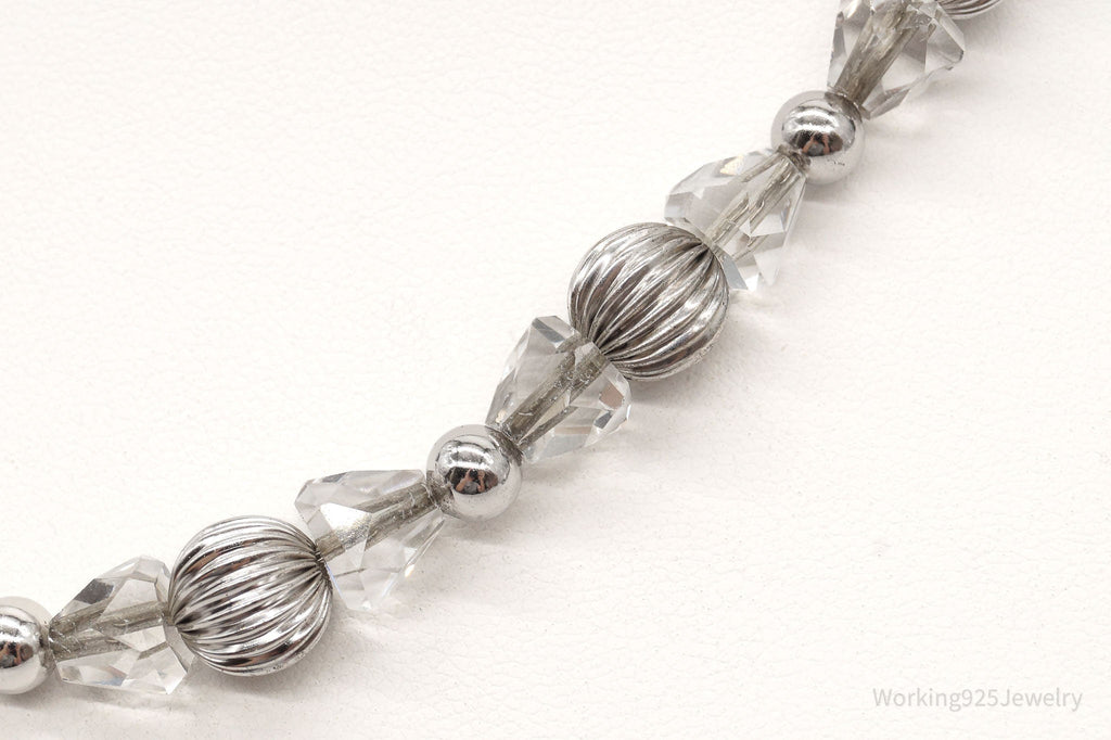 Antique Designer Binder Bros Inc Crystal Art Deco Sterling Silver Necklace 16" | Jewelry > Necklaces > Pendants | Wiccan Center