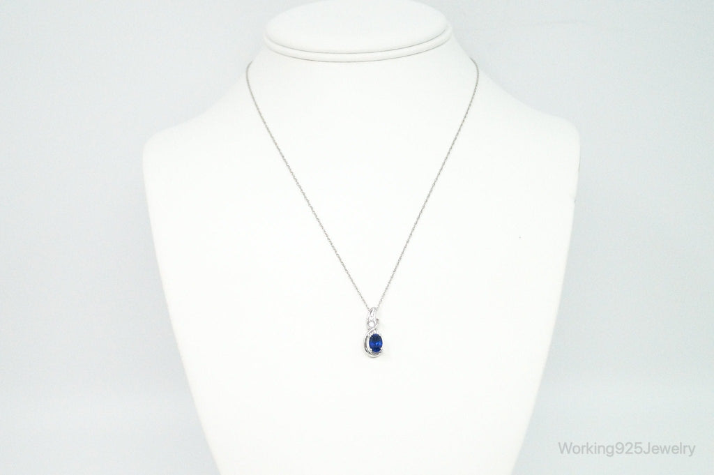 Designer SUN Lab Sapphire Cubic Zirconia Sterling Silver Necklace | Jewelry > Necklaces > Pendants | Wiccan Center